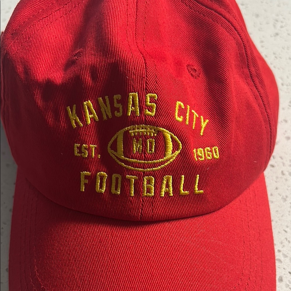 Red and Yellow Kansas City Football Game Cap